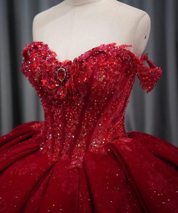 red wedding dress for bride 1518-03