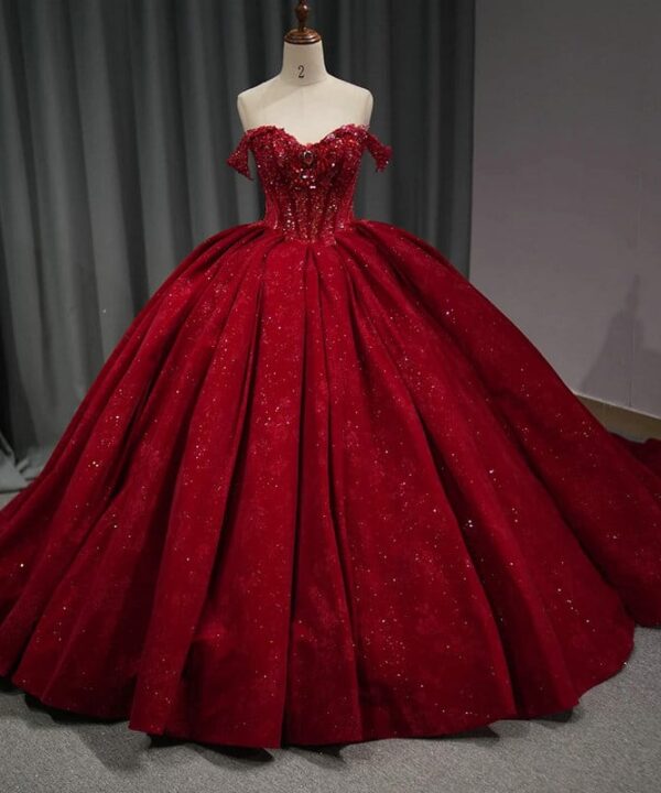 red wedding dress for bride 1518-05