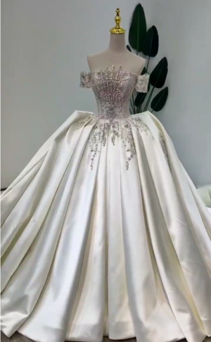 satin ball gown wedding dress-2038 (2)