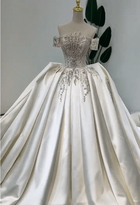 satin ball gown wedding dress-2038 (2)