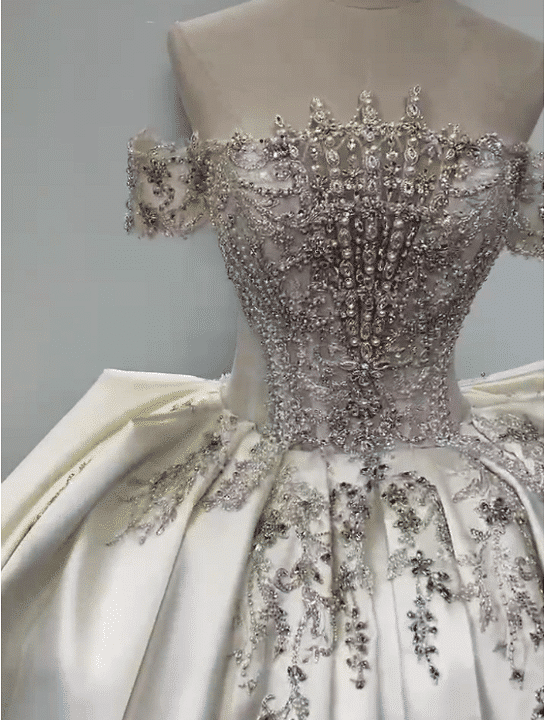 satin ball gown wedding dress-2038 (4)