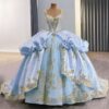 blue and gold quinceanera dresses 1557-05