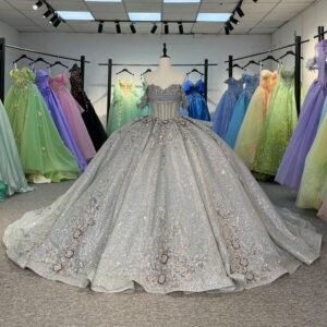 grey quinceanera dress 1559-05
