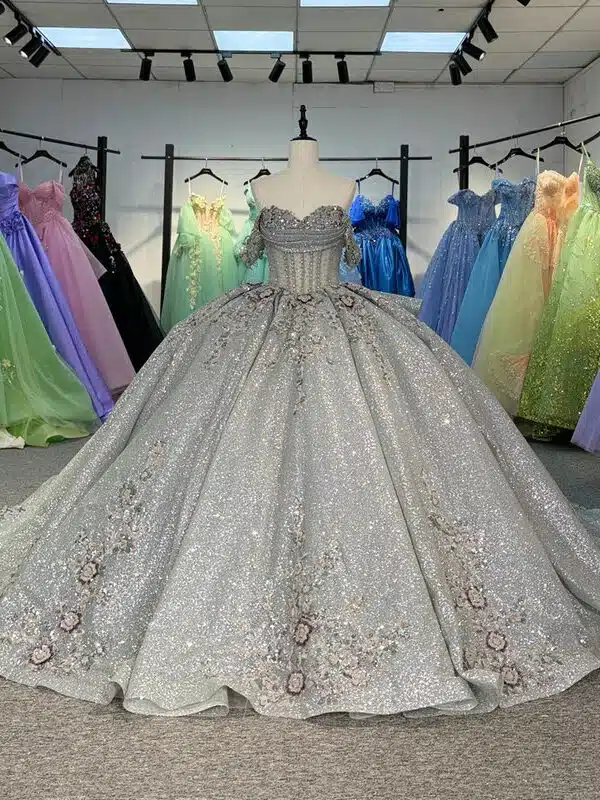 grey quinceanera dress 1559-05