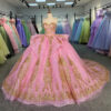 pink and gold quinceanera dresses 1540-05