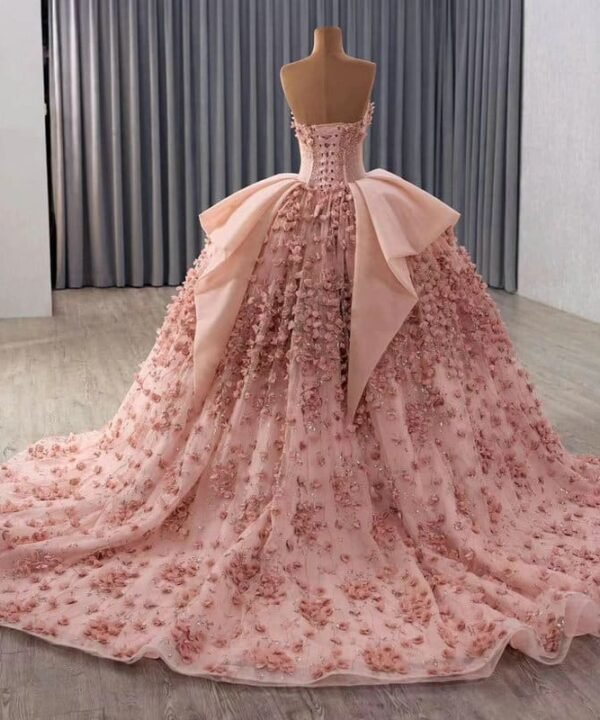 rose pink wedding dress 1553-02