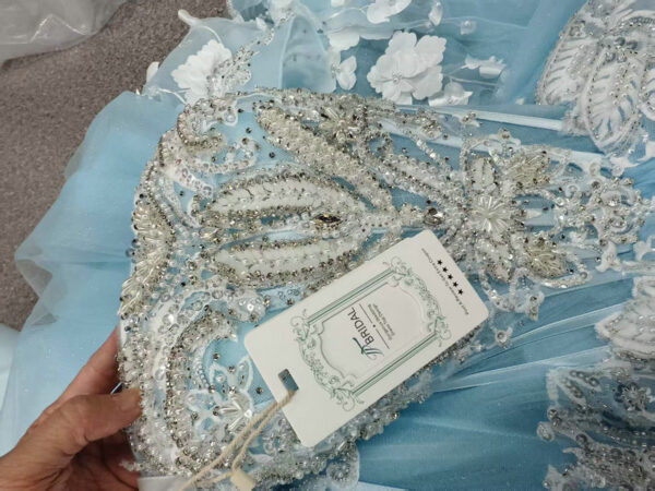 Blue quinceanera dress with detachable train (5)