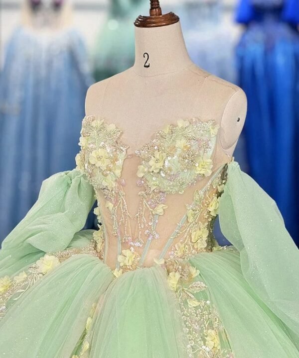 mint green wedding dress 1579-01