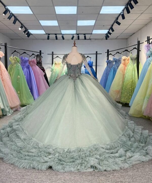 sage green wedding dress 1565-01