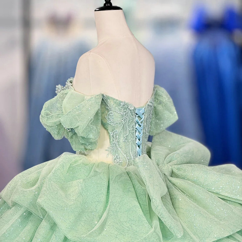 light green wedding dress 1589-02