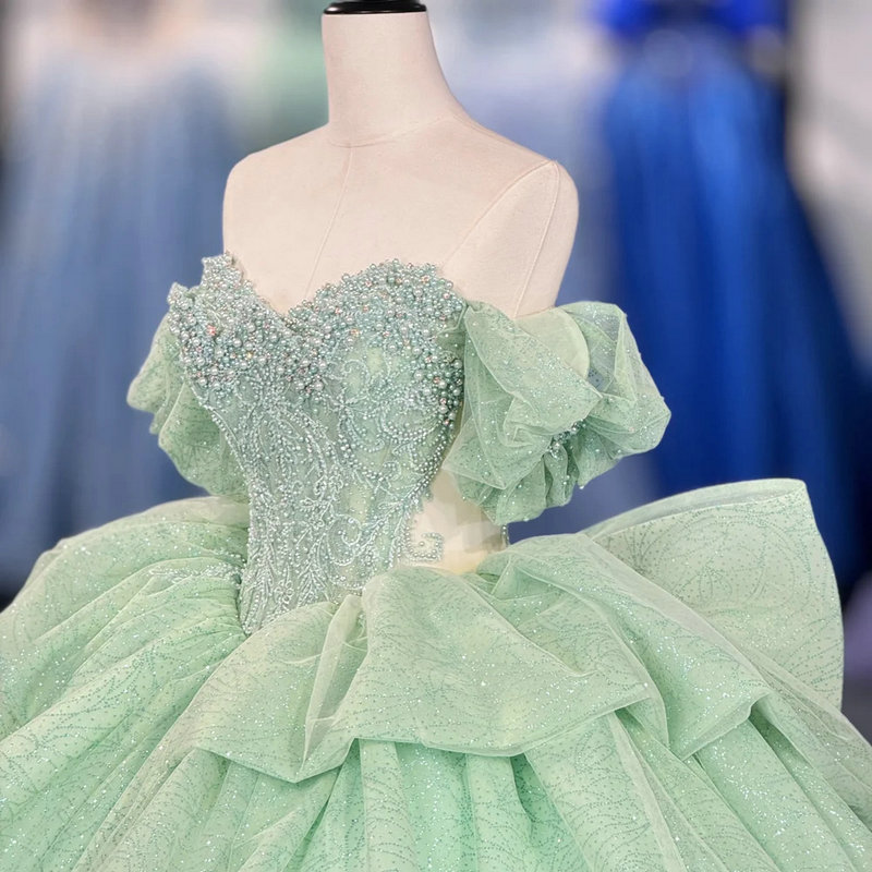 light green wedding dress 1589-04