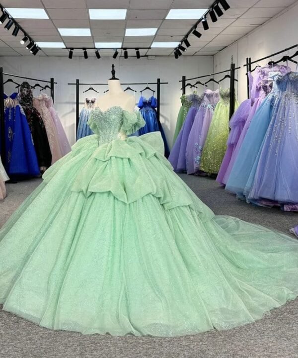 light green wedding dress 1589-05