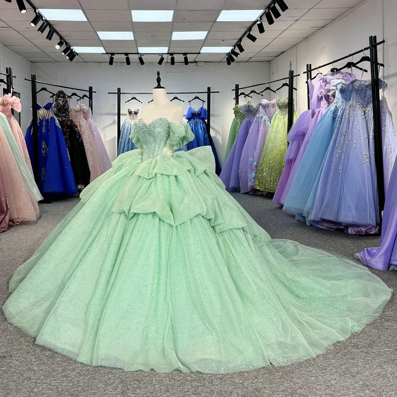 light green wedding dress 1589-05