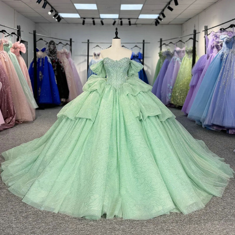 light green wedding dress 1589-06