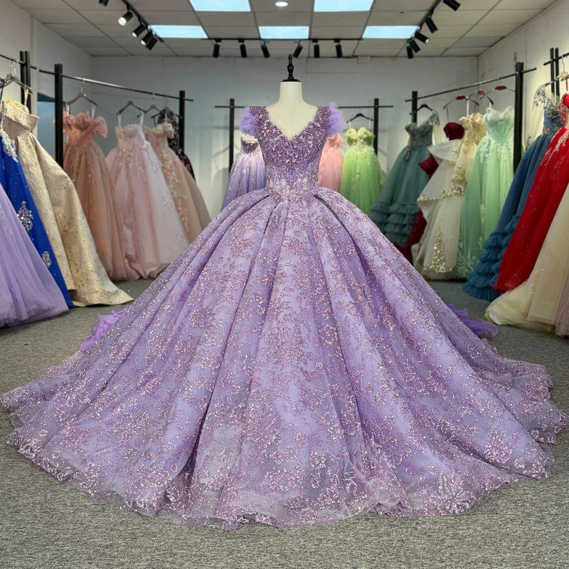 purple ball gowns 1594-05