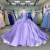 purple satin wedding dress 1582-01