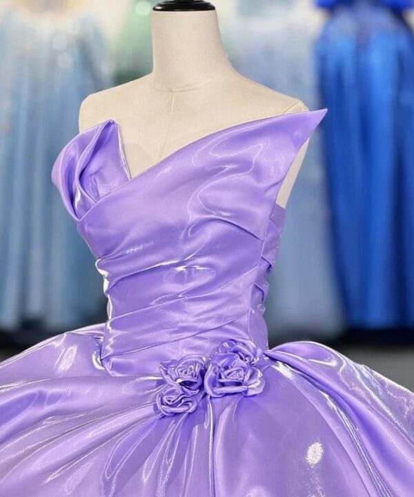 purple satin wedding dress 1582-03