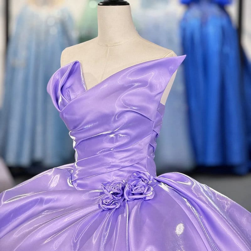 purple satin wedding dress 1582-03