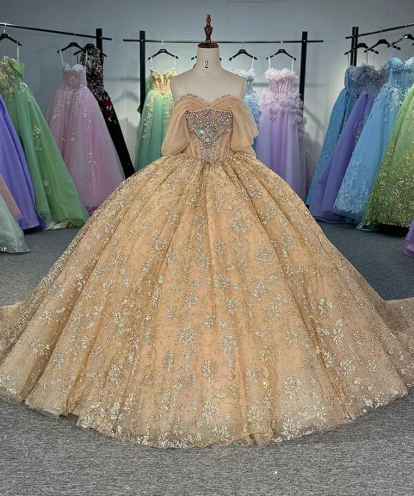 quinceanera gold dresses 1580-03
