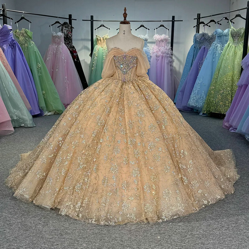 quinceanera gold dresses 1580-03