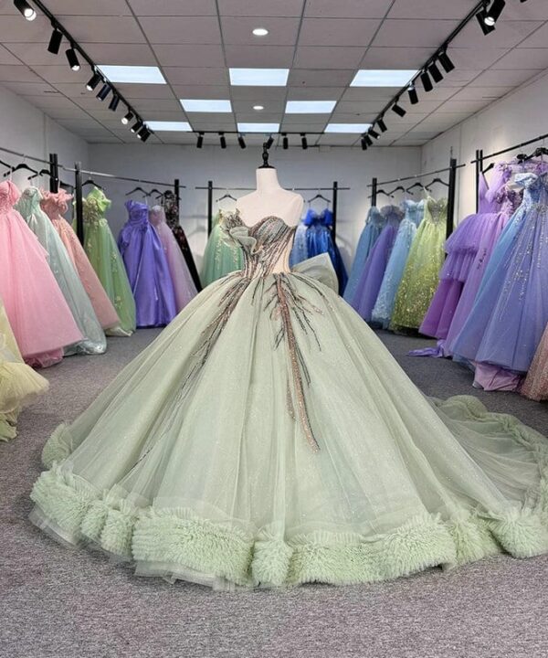 sage green wedding dress 1591-02