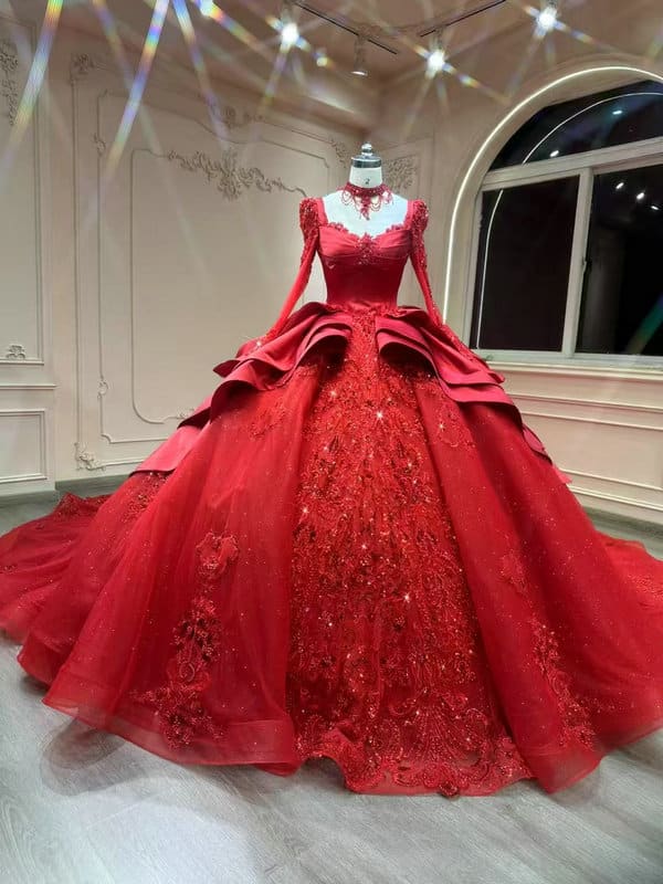 red bridal dress 1602-002