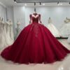 red plus size wedding dress 1607-01