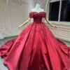 red satin wedding dress 1596-003