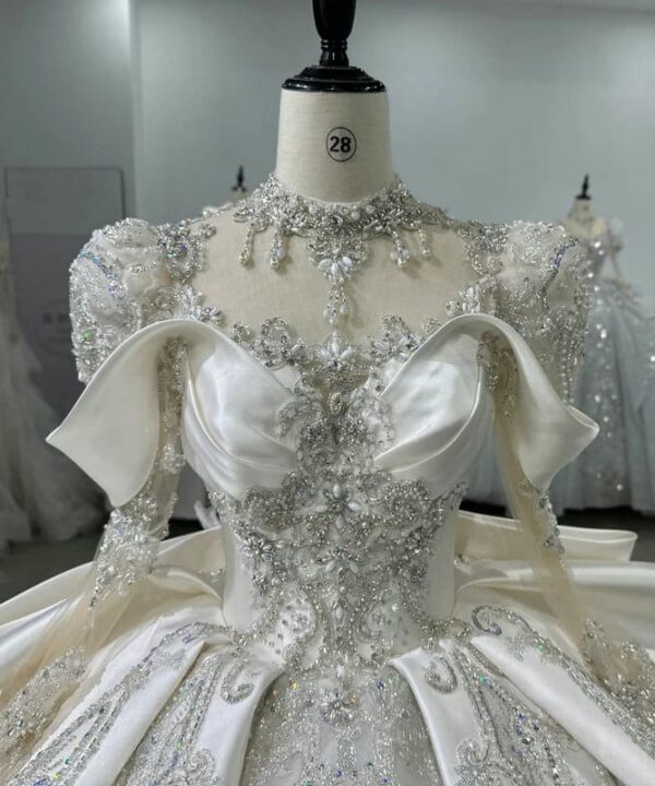 satin and tulle wedding dress 1610-05