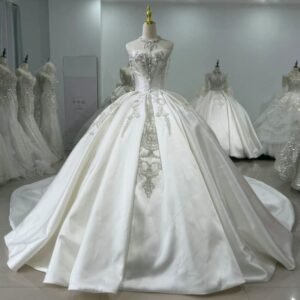 satin ball gown wedding dress 1604-01