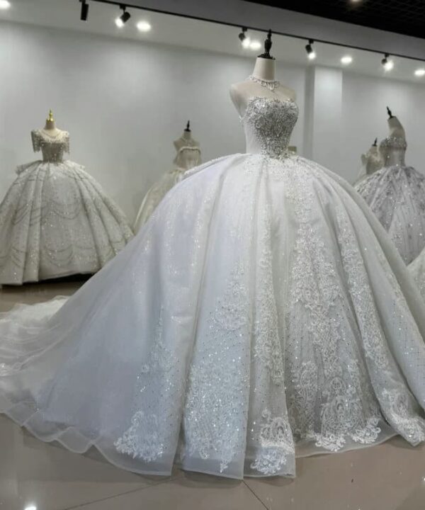 detachable sleeve wedding dress 1611-02