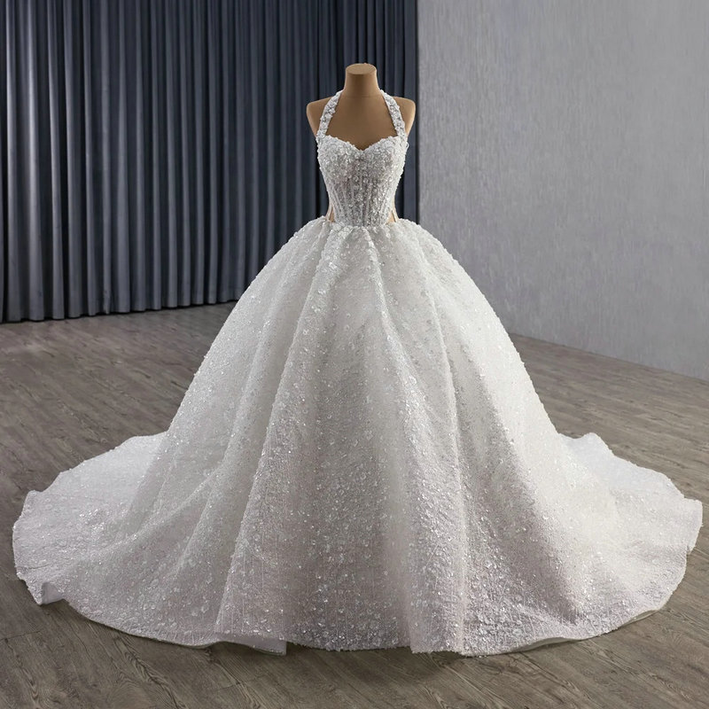 halter wedding gown 1619-01