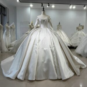 princess satin wedding dress 1625-01