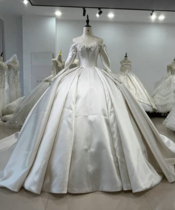 princess satin wedding dress 1625-01