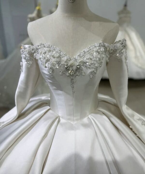princess satin wedding dress 1625-05