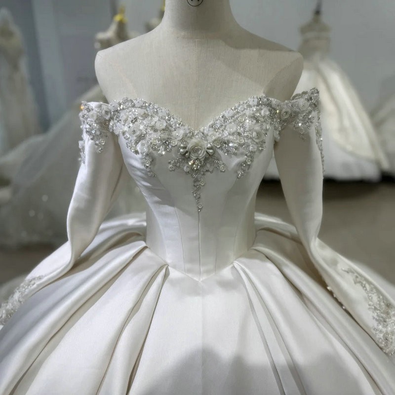 princess satin wedding dress 1625-05