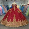 red and gold quinceanera dresses 163204