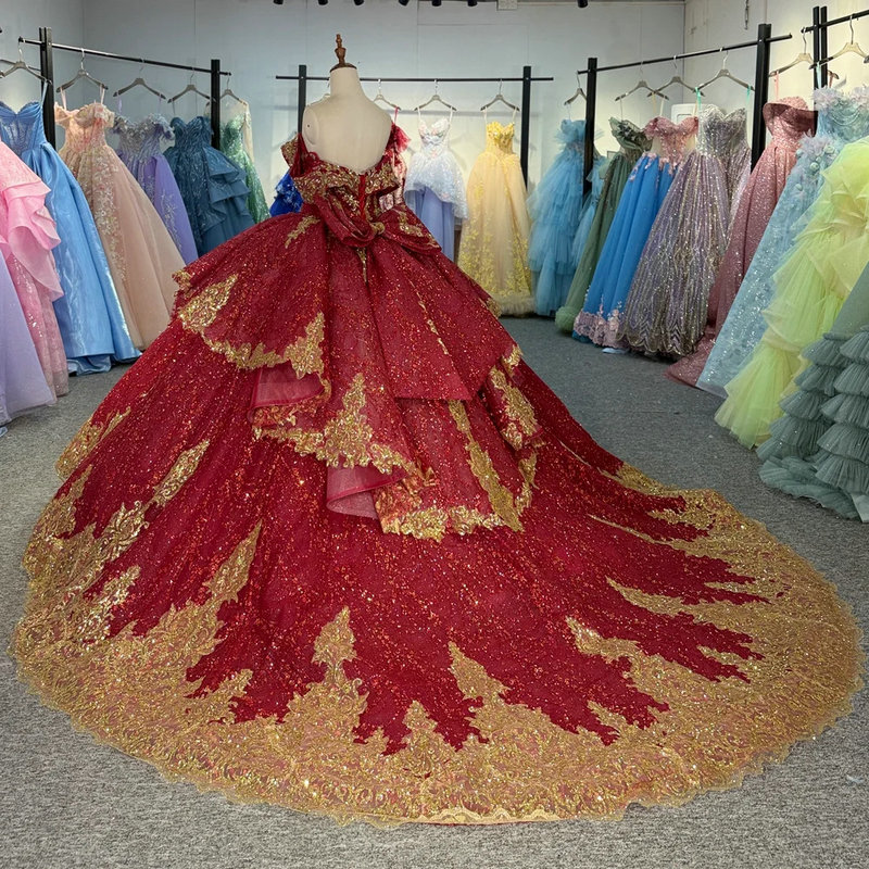 red and gold quinceanera dresses 163205
