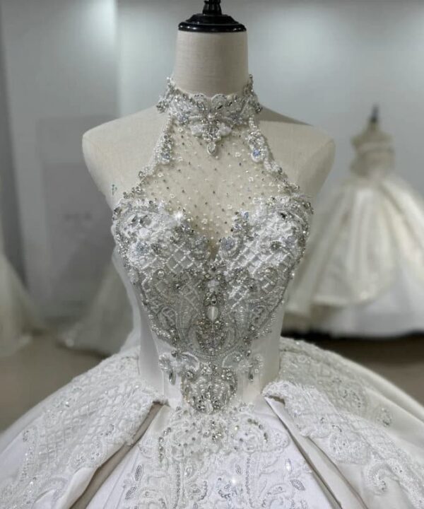 satin ball gown wedding dress 1621-05