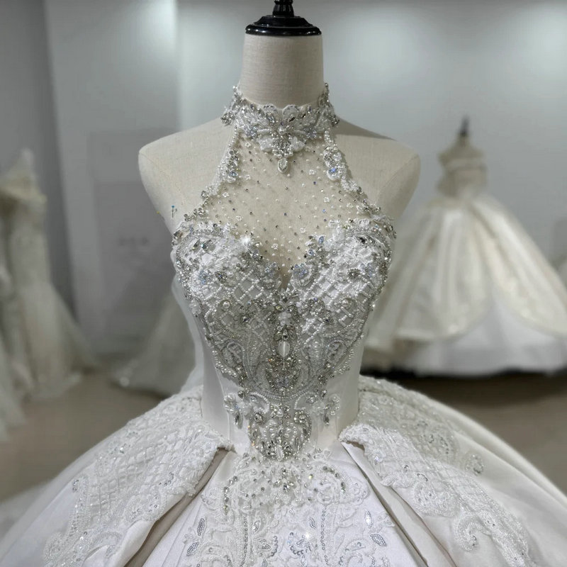 satin ball gown wedding dress 1621-05