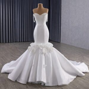 satin mermaid wedding dress 1613-01