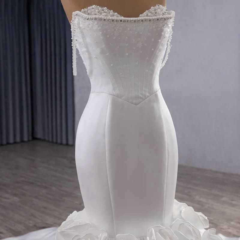 satin mermaid wedding dress 1613-06