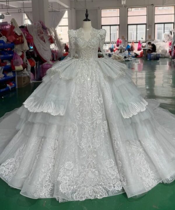 v neck ball gown wedding dress 1620-01
