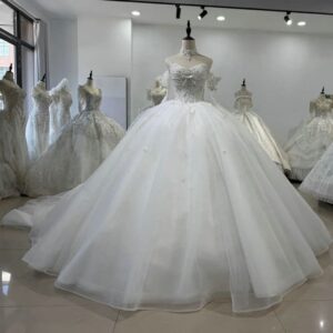 wedding dress with detachable sleeves 1626-01