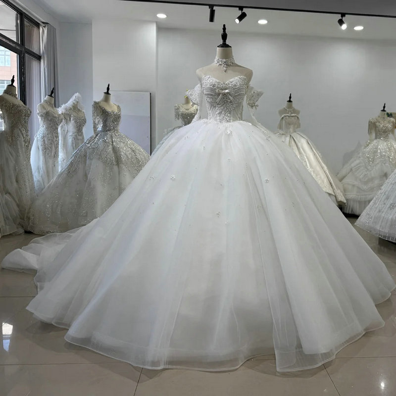 wedding dress with detachable sleeves 1626-01