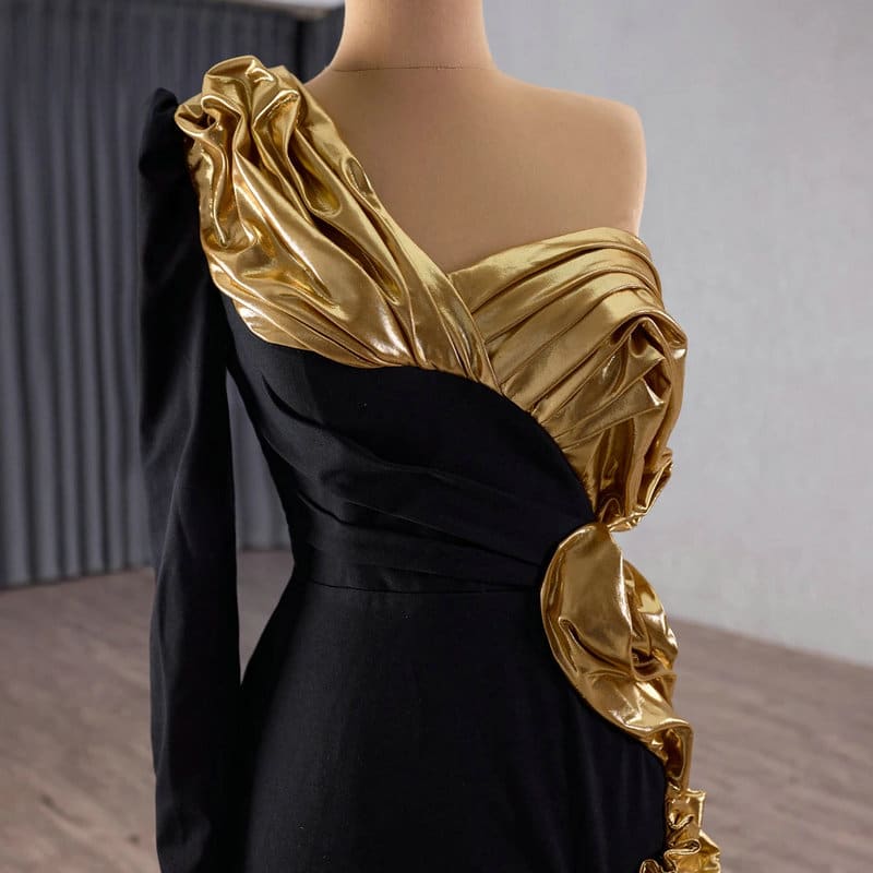 black and gold evening dress 1644-2
