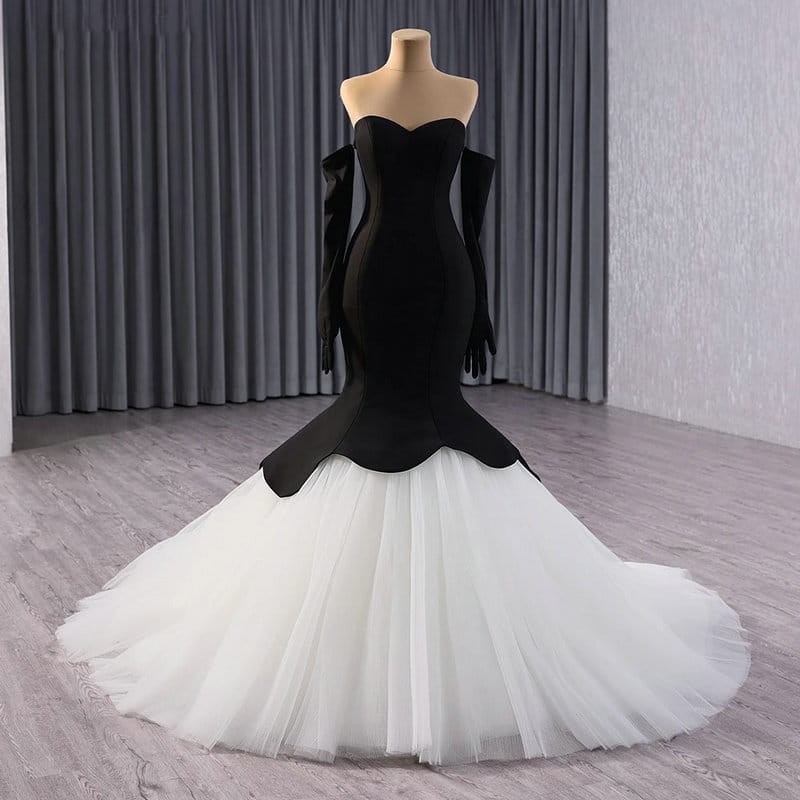 black and white prom dress 1686-06