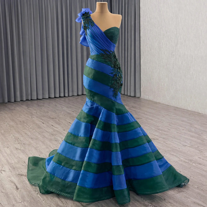 blue and green prom dress 1651-5