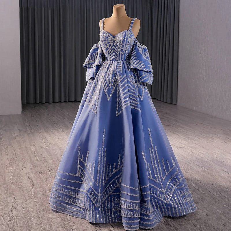 blue and white prom dress 1681-02