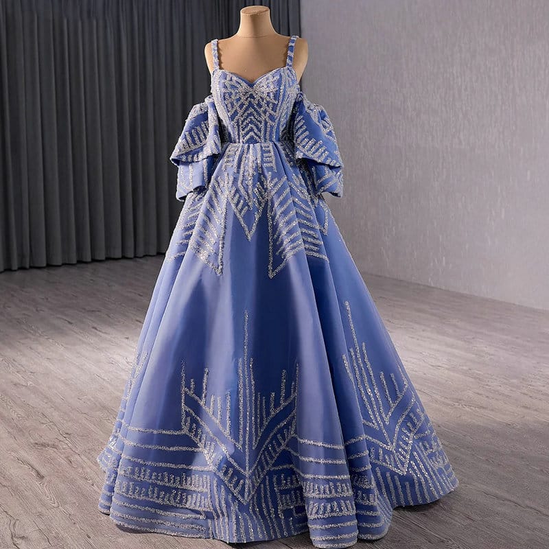 blue and white prom dress 1681-06
